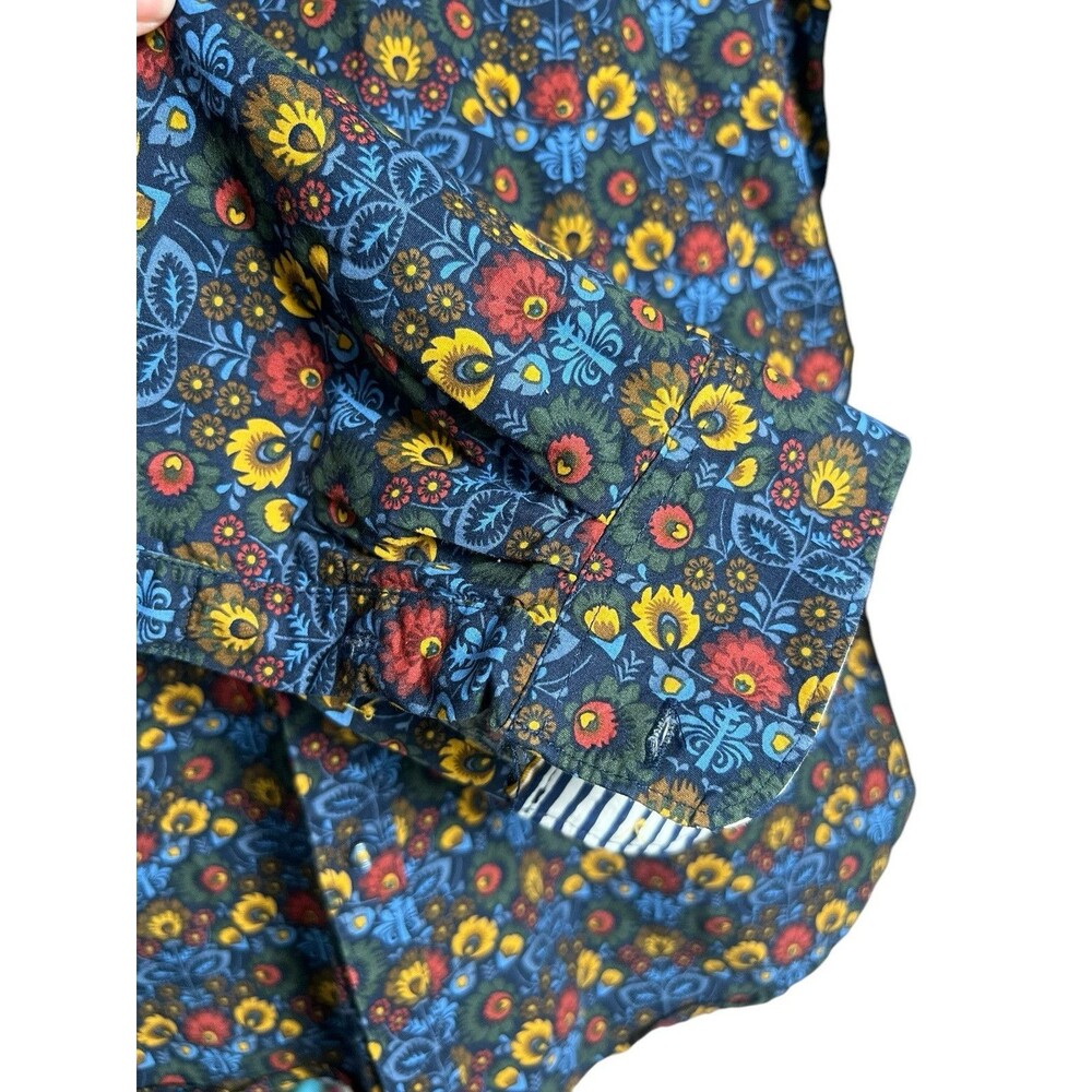 Porter & Ash Adult X Large Navy Floral Button Up Long Sleeve Beach Spring - Picture 6 of 11